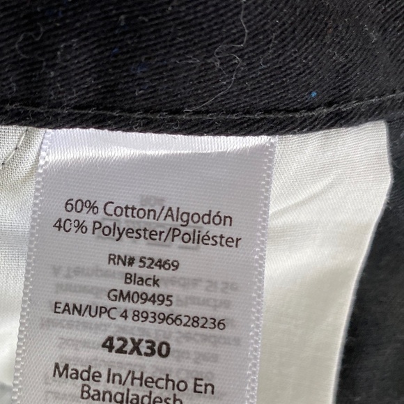 Men's Black Flat Front Chino - Picture 7 of 8